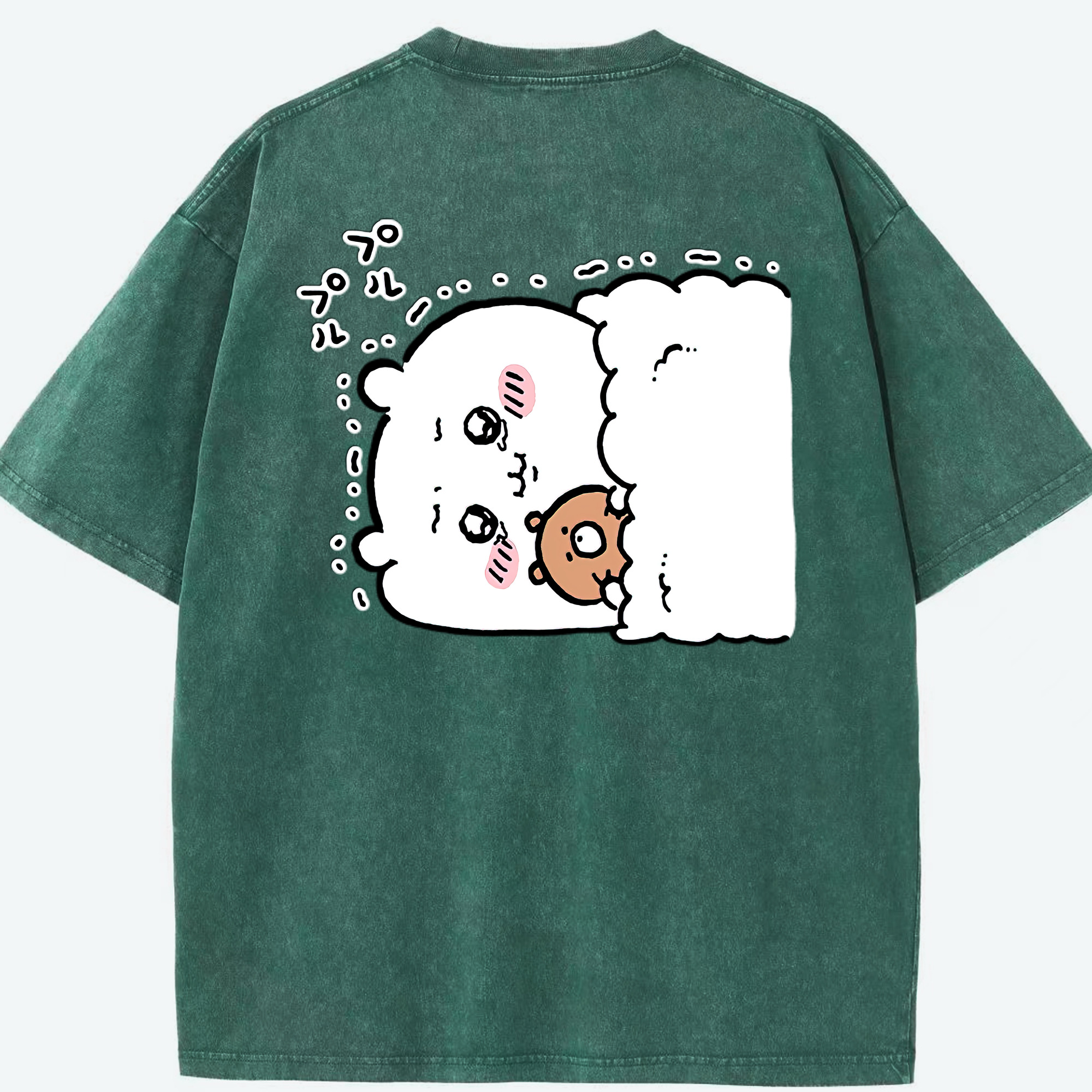 （画像用） ちいかわ ちいかわ Chii-kawa chiikawa 綿100% ヴィンテージ風 半袖Tシャツ（背面プリント）